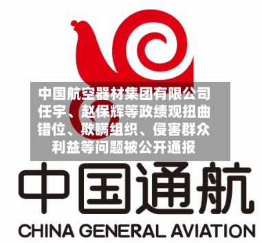 中国航空器材集团有限公司任宇、赵保辉等政绩观扭曲错位	、欺瞒组织、侵害群众利益等问题被公开通报-第2张图片