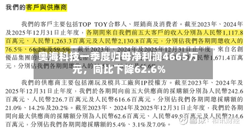 奥海科技一季度归母净利润4665万元，同比下降62.6%-第2张图片