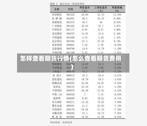 怎样查看期货行情(怎么查看期货费用)