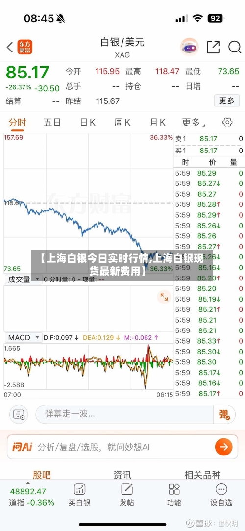 【上海白银今日实时行情,上海白银现货最新费用】